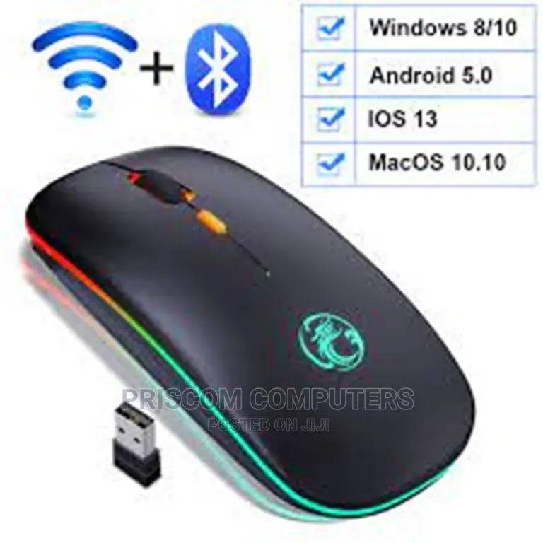 Bluetooth Rechargeable Mouse With Light