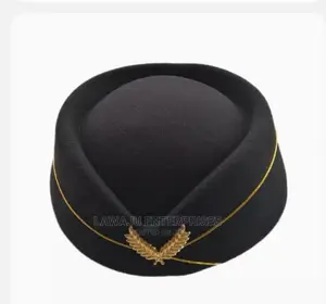 Women Air Hostess Hat - Black