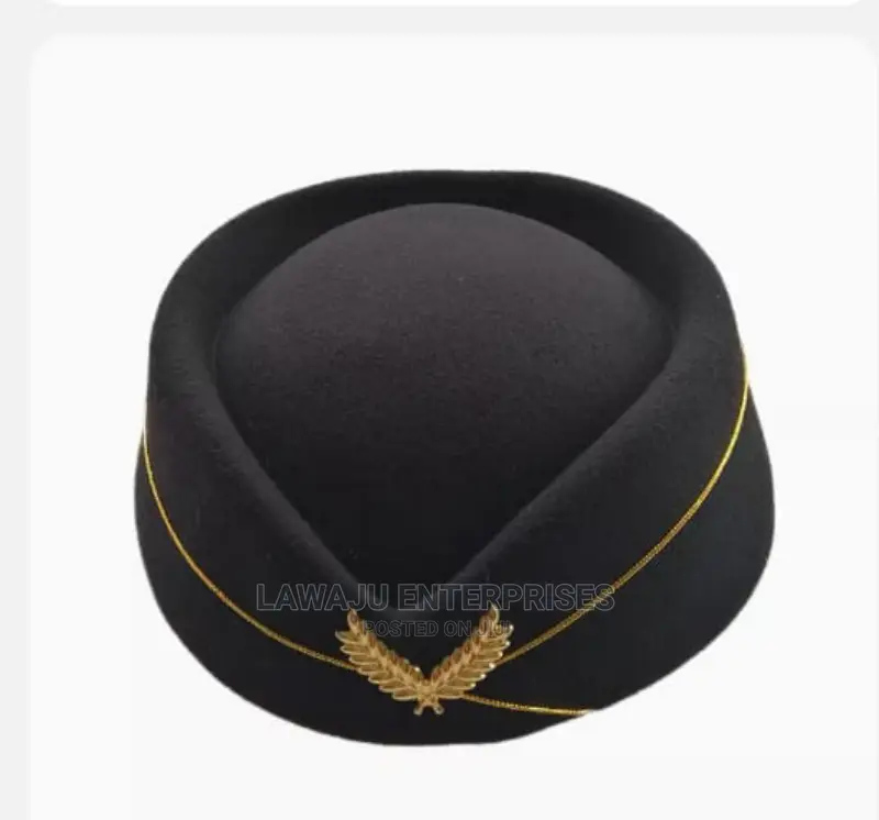 Women Air Hostess Hat - Black