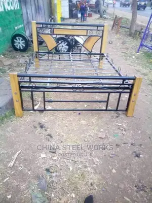 Metalic Frame Mahogany Stand