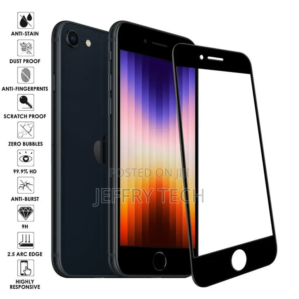 For iPhone SE 8 Full Coverage Tempered Glass Scr