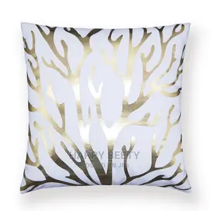 White and Gold Themed Throw Pillows