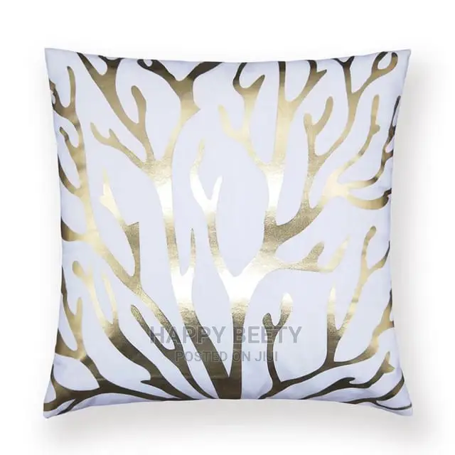 White and Gold Themed Throw Pillows