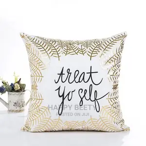 White and Gold Themed Throw Pillows