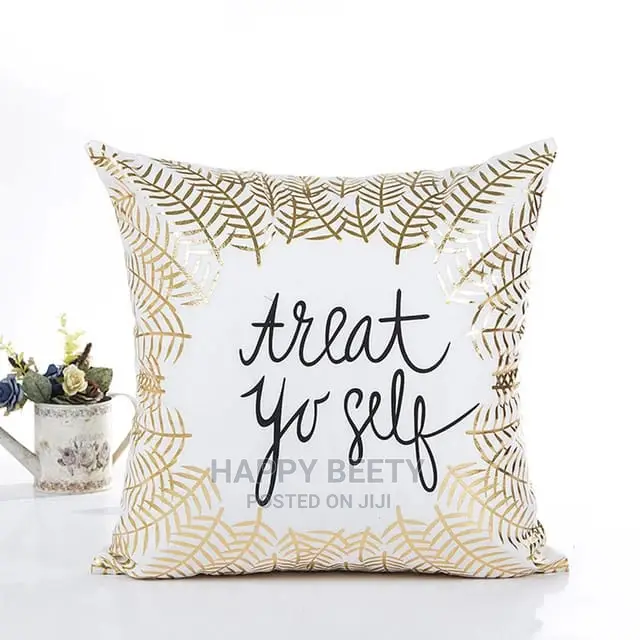 White and Gold Themed Throw Pillows