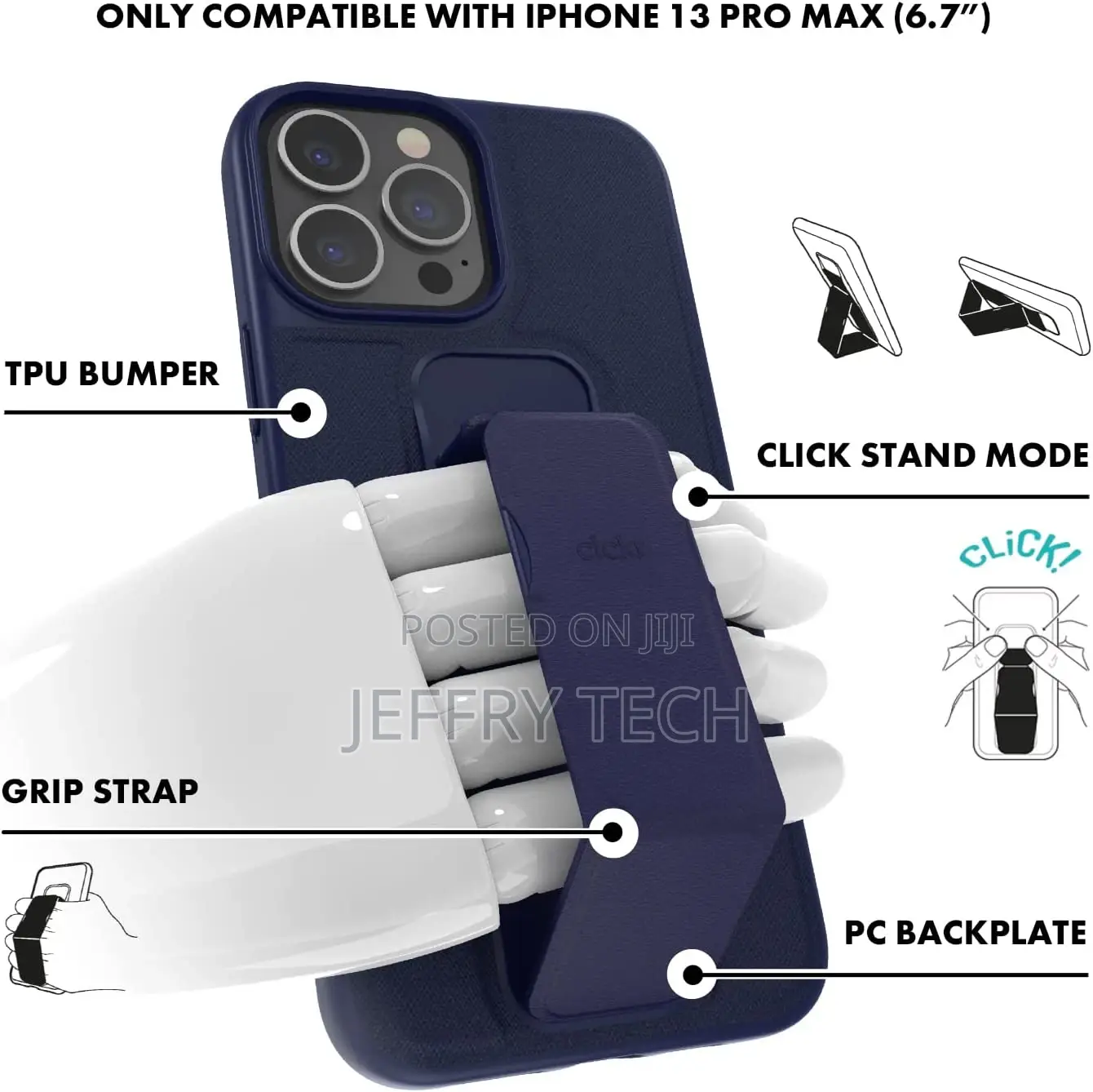 Compatible With iPhone 13 Pro Max Case, 6.7 Inch, Phone Grip
