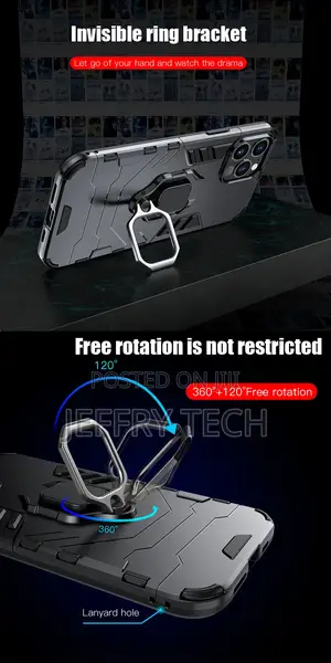 Shockproof Armor Case for iPhone 13 Pro Max 12 Mini Ring Sta