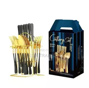24 Pcs Golden Cutlety Set