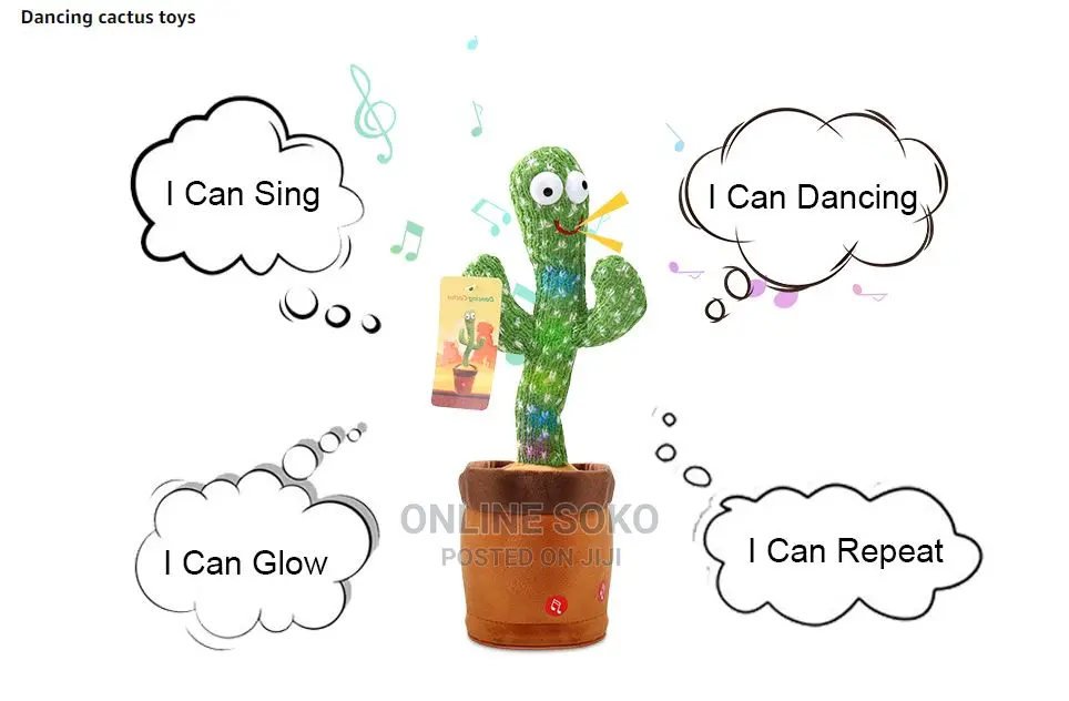 Kids Singing Talking Dancing Cactus Plush Toy