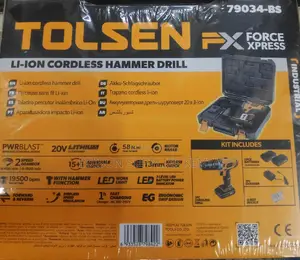 Cordless Drill Hammer Drill Tolsen Drill 20V + 2 Batteries