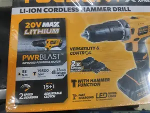 Cordless Drill Hammer Drill Tolsen Drill 20V + 2 Batteries