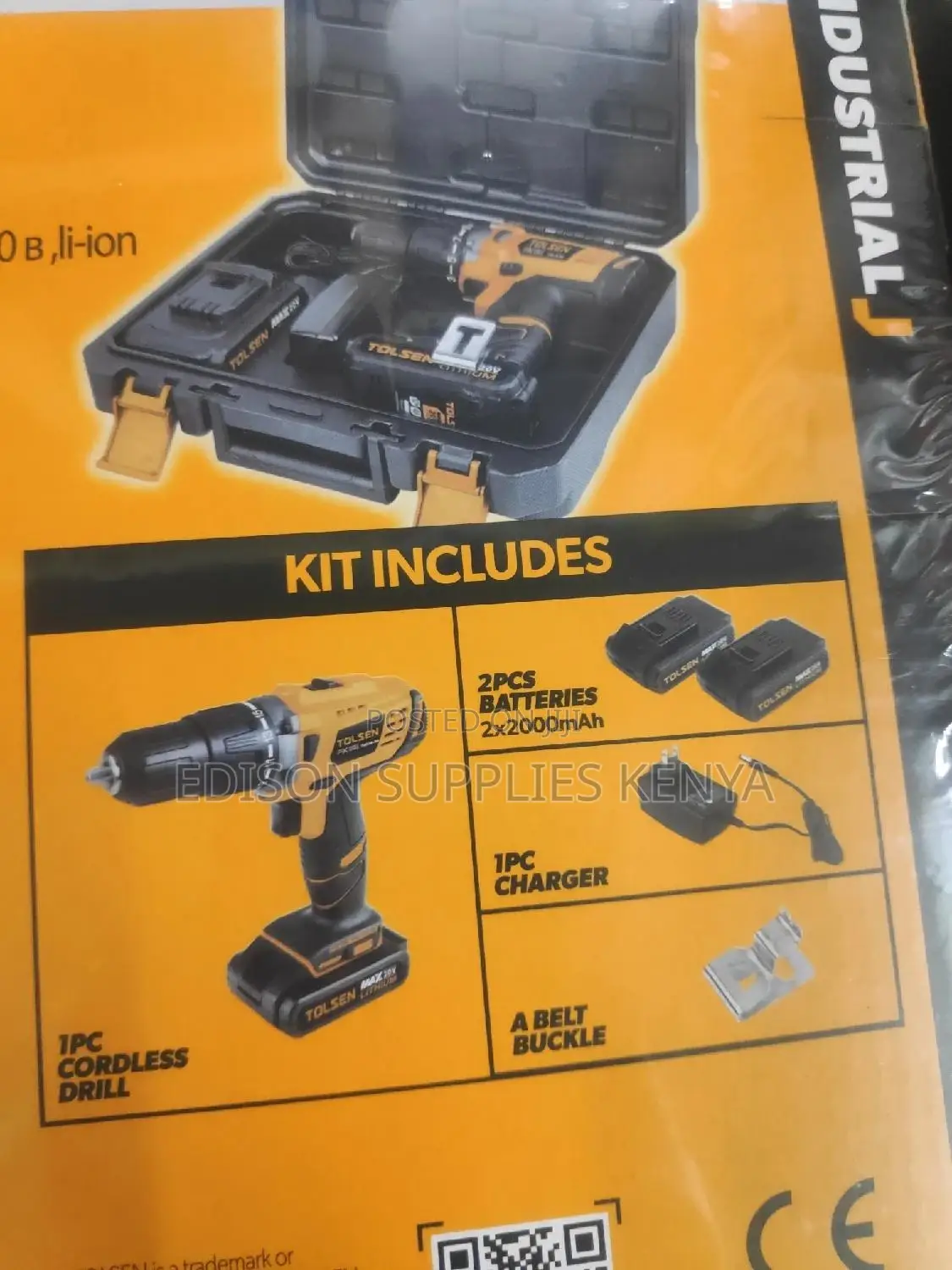 Cordless Drill Hammer Drill Tolsen Drill 20V + 2 Batteries