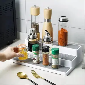 Spice Rack Organizer Cabinet 3-Tier Pantry Non Skid Shelf