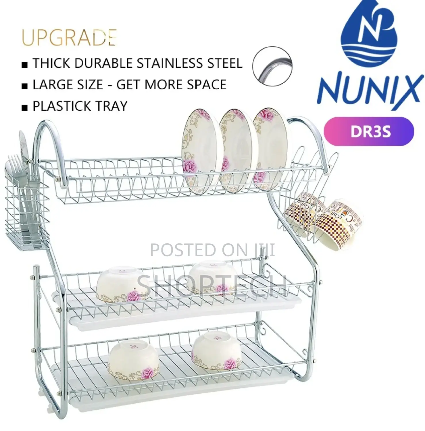 Nunix 3 Layer Dish Drainer Rack