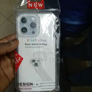iPhone 14 Pro Max Clear Case Soft Cover+Tempered Glass Camer