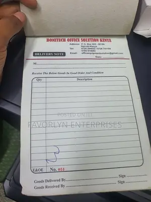 Delivery and Invoice Note Receipts