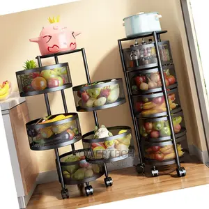 5 Tier Fruit Storage Rack With Wheels.