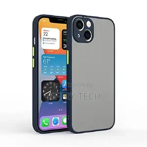 (Camera Protection) Matte Case Cover for iPhone 13 - Blue
