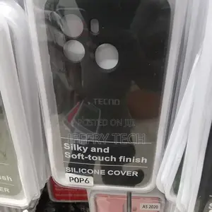 Black Silicon Case for Tecno Pop 6