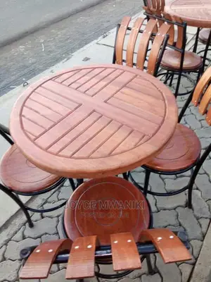 Set of 4 Wooden Restaurant Chairs and Table