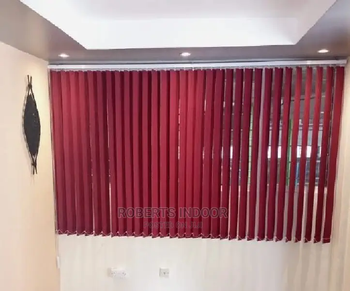 Maroon Office Vertical Window Blinds