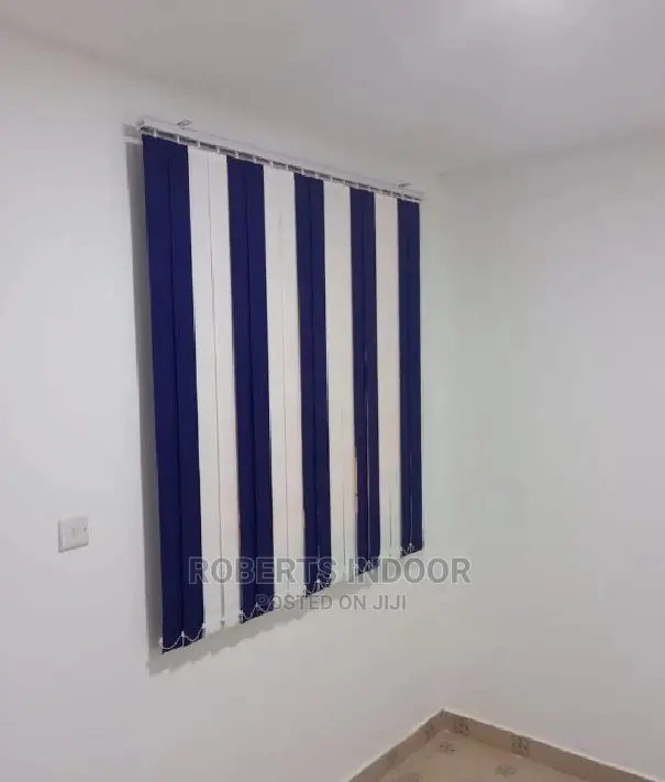 Blended Blue and White Vertical Office Blinds