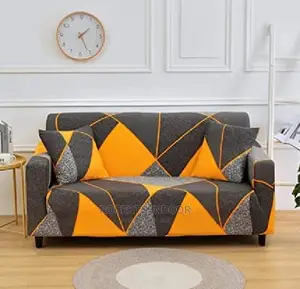 Printed Orange 3 Seater Sofa Cover
