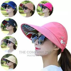 Summer Hats for Women Foldable Sun Hat Pearl Flower Visor