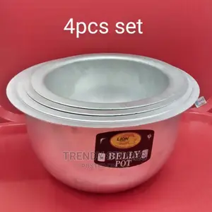 4pcs Lion Brand Belly Pot Aluminum Sufuria