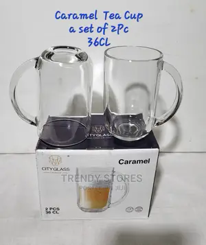 Caramel Glass Tea Cup 36cl.(Set Of 2pcs)