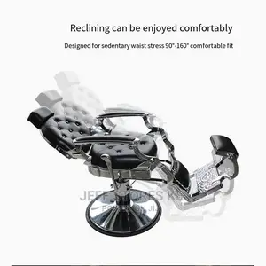 Reclining Professional Silver Coated Barber Chairs