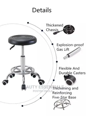 Black Pedicure Round Stool
