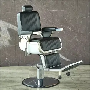 King Size Black White Barber Chair