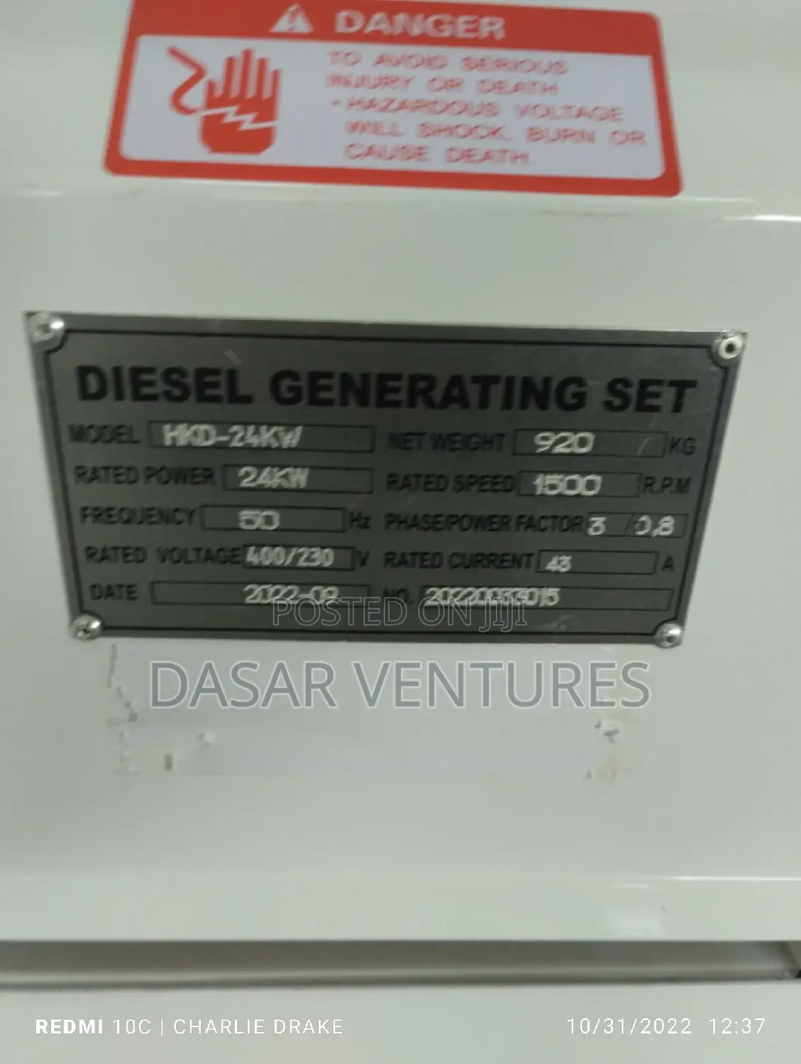 Hisaki Generator 30kva New