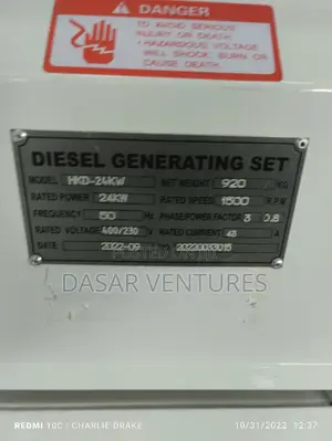 Hisaki Generator 30kva New