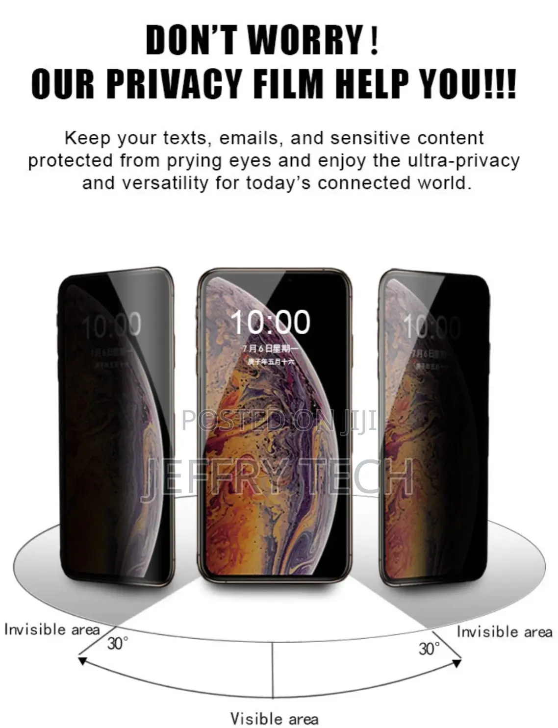 Privacy Tempered Glass Screen Protector for iPhone 13 12 Pro