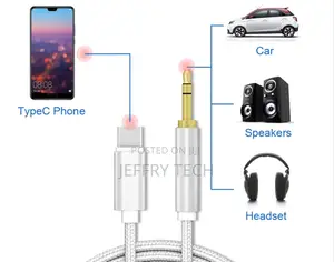 USB C Type C to Headphones Jack Cable Adapter UK AUX CAR