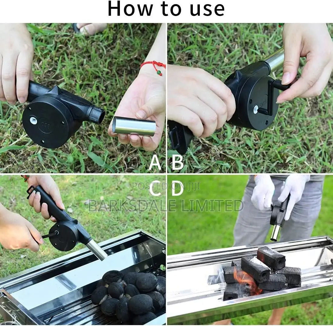 BBQ Fan Hand Blower Fire Starter Barbecue Charcoal Lighter