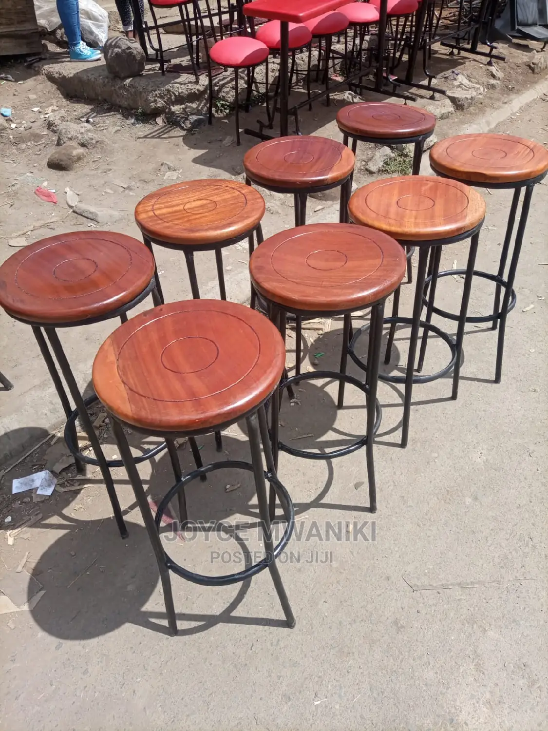 Wooden Back Less Stools