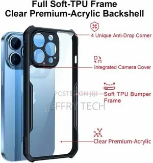 iPhone 13 Pro Max Case Shockproof Soft TPU Frame Clear Acryl