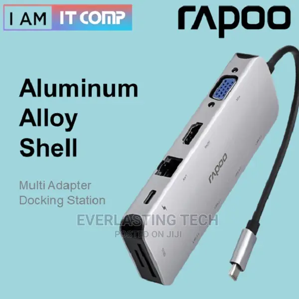 Rapoo Type C |10 in 1 With HDMI, USB 3.0, Type C, RJ45, VGA,