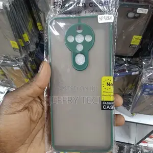 Tecno Spark 6 Air Matte Finish Smoke Cover (Blue,Camera Bump