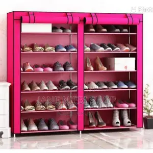 Pink Double Shoe Rack