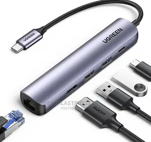 UGREEN USB-C to USB 3.0 Hub (3 Ports) + Gigabit Ethernet Wit