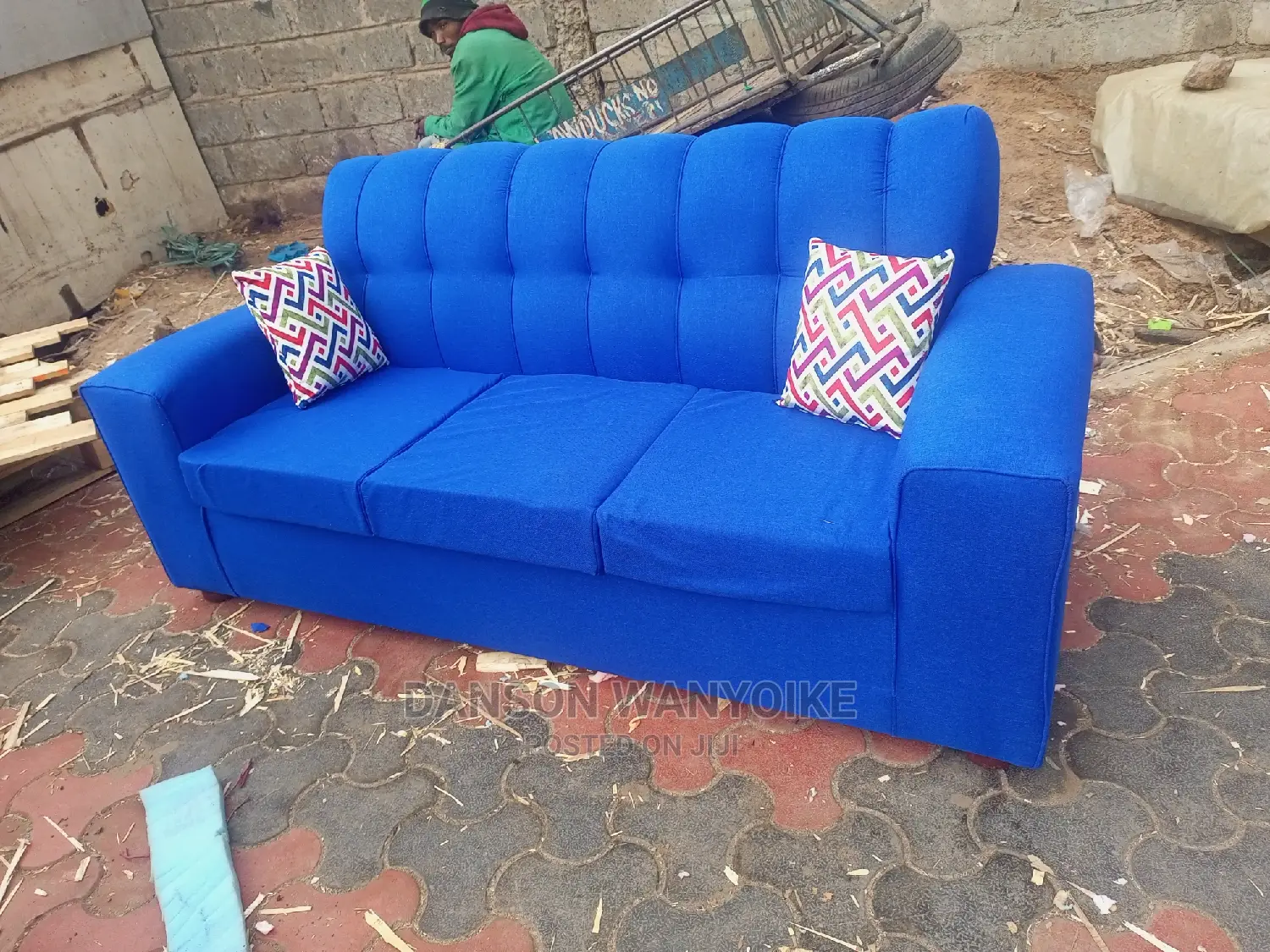 Three Seater Blue on Sale