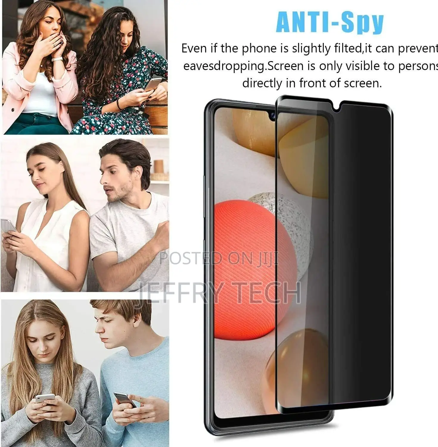 Privacy Tempered Glass Screen Protector Samsung Galaxy A12