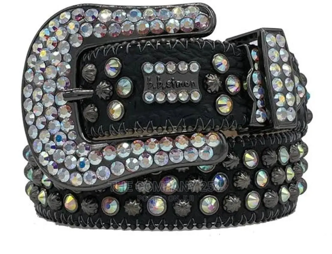 Legit Iced BB Simon Lavasan Silver Leather Belt