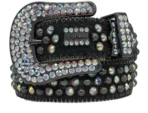 Legit Iced BB Simon Lavasan Silver Leather Belt