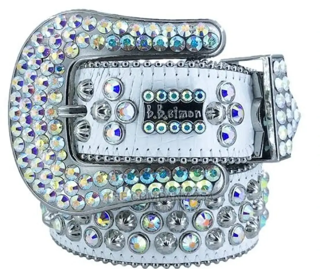 Legit Iced BB Simon Lavasan Silver Leather Belt