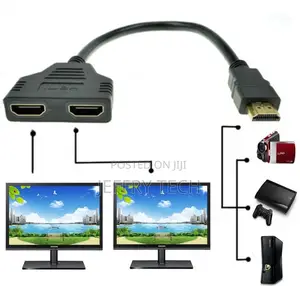 HDMI Male to Dual HDMI Female Y Splitter Cable Adapter for H